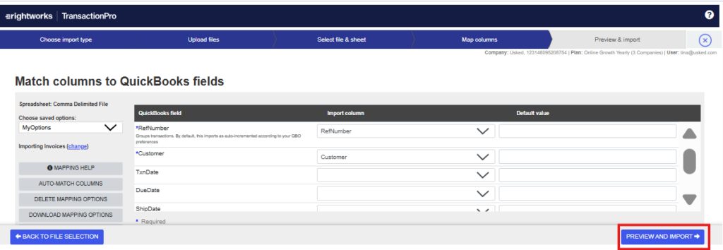QuickBooks Online - Import Customer Invoices from Usked (Transaction Pro) 9 image 81