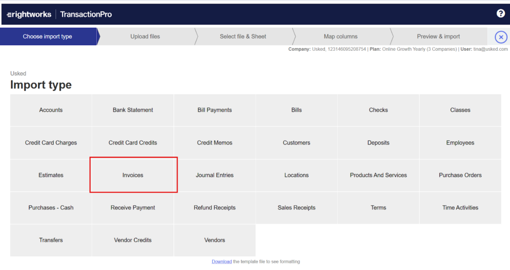 QuickBooks Online - Import Customer Invoices from Usked (Transaction Pro) 6 image 91